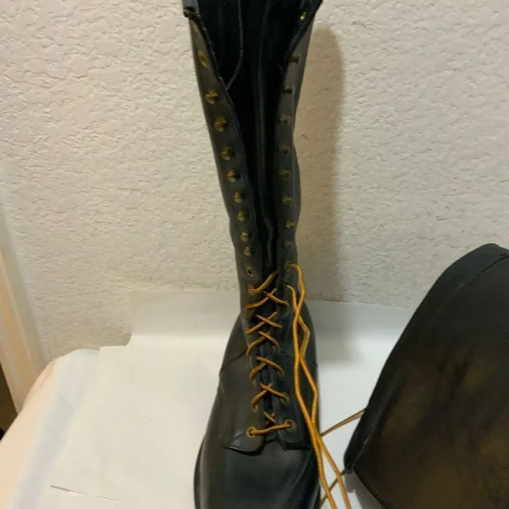 Vintage Unbranded Highliner Lineman Logger Tall Boots Steel Toe Mens Size 8 E